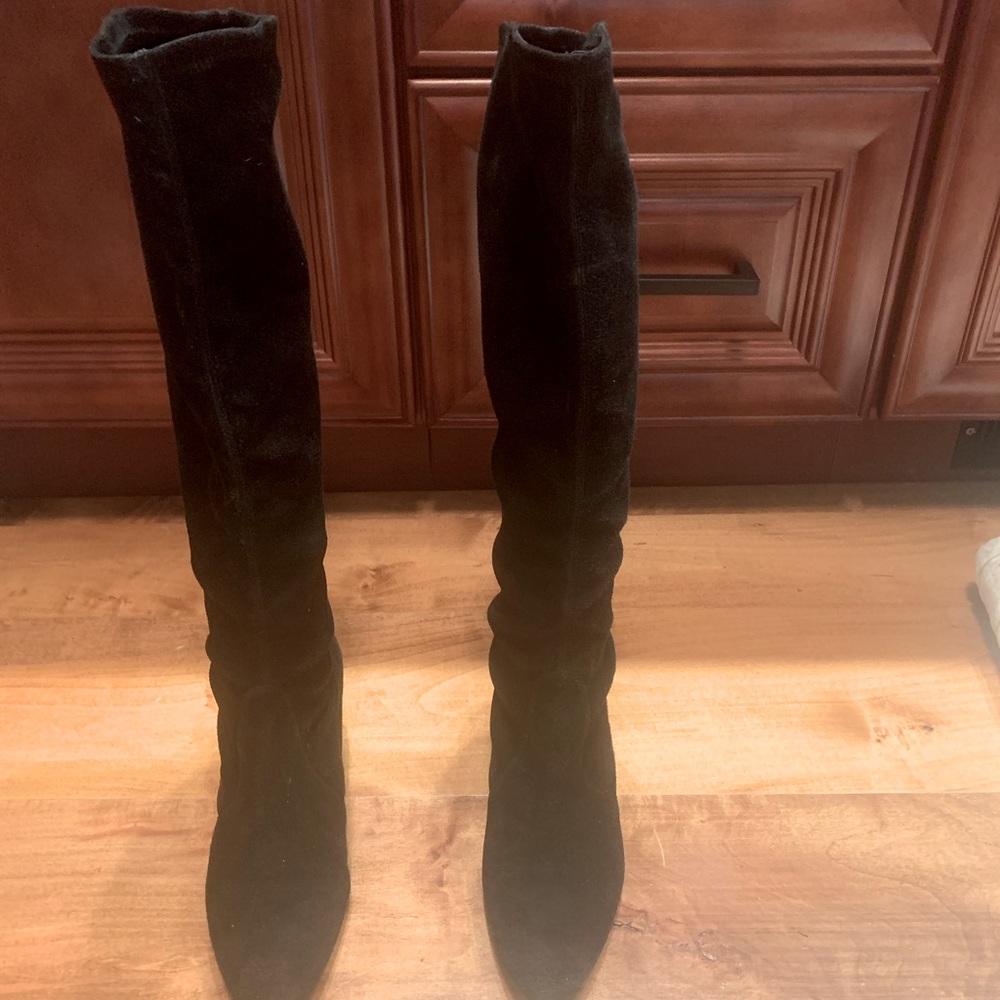 Suede knee high boots